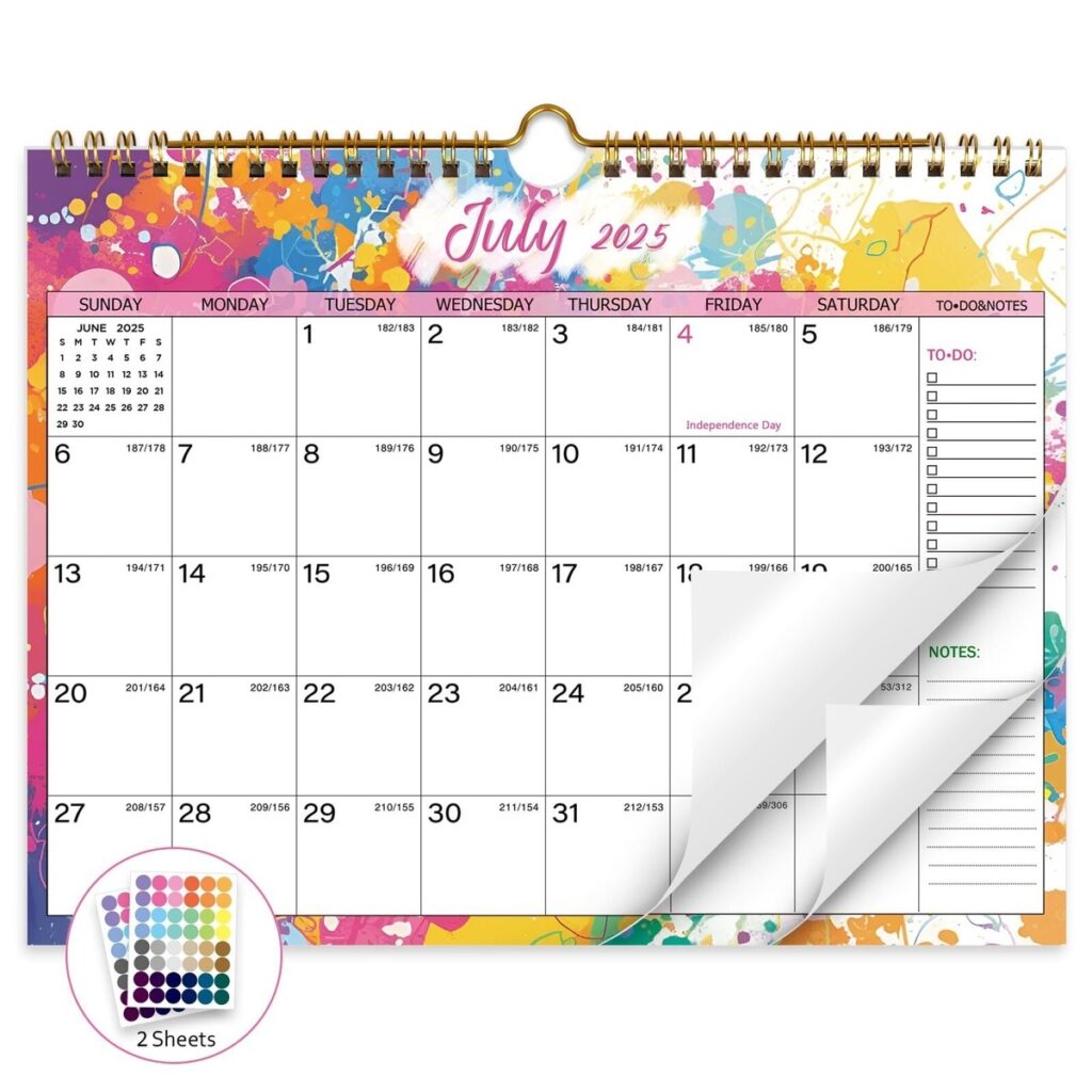 18 Month Wall Calendar 2025 2026 July 2025 To Dec 2026 With Julian Dates EBay