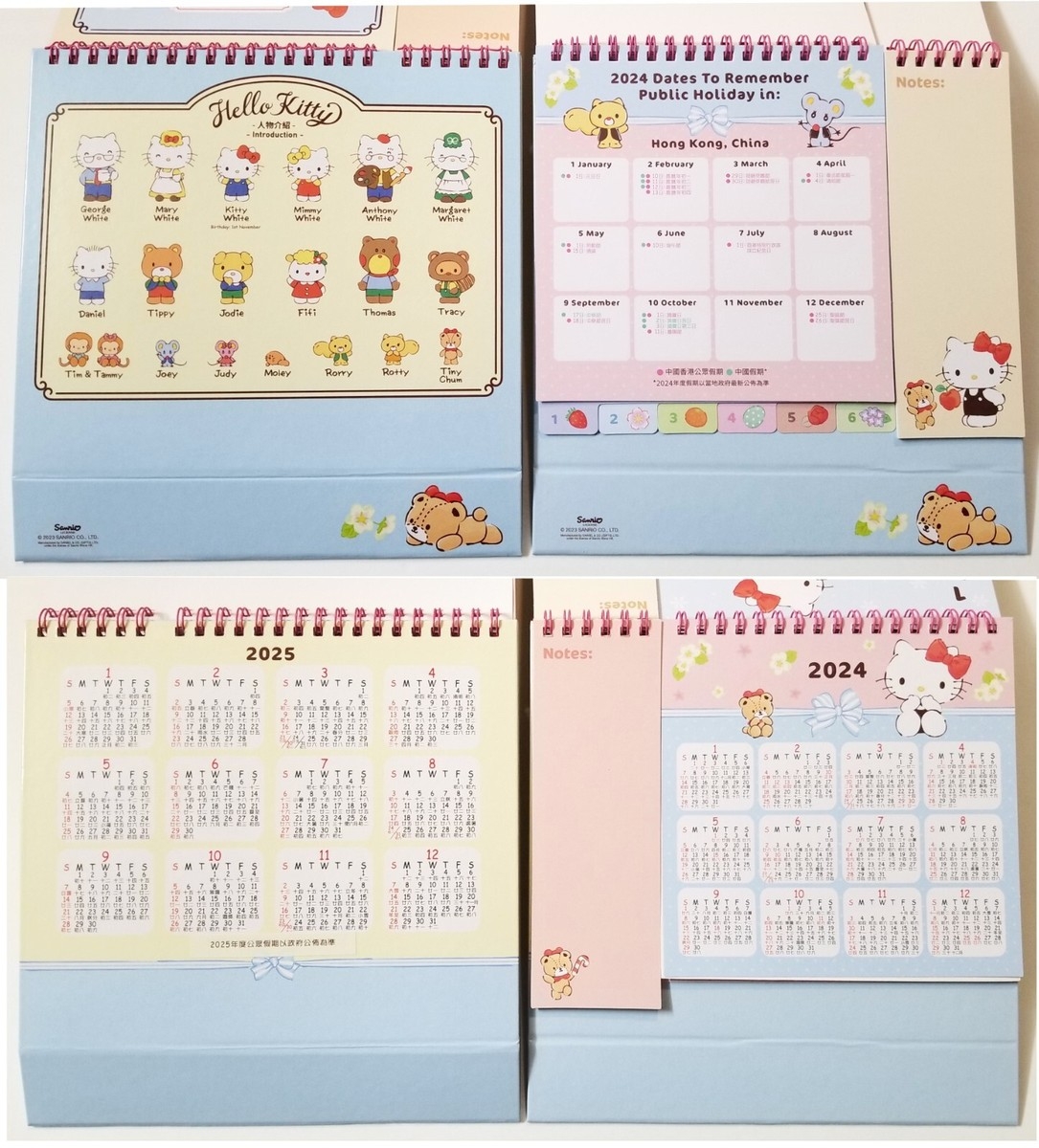 2024 2025 Sanrio Hello Kitty Cat Desk Top Calendar Schedule Planner W Note Pages EBay