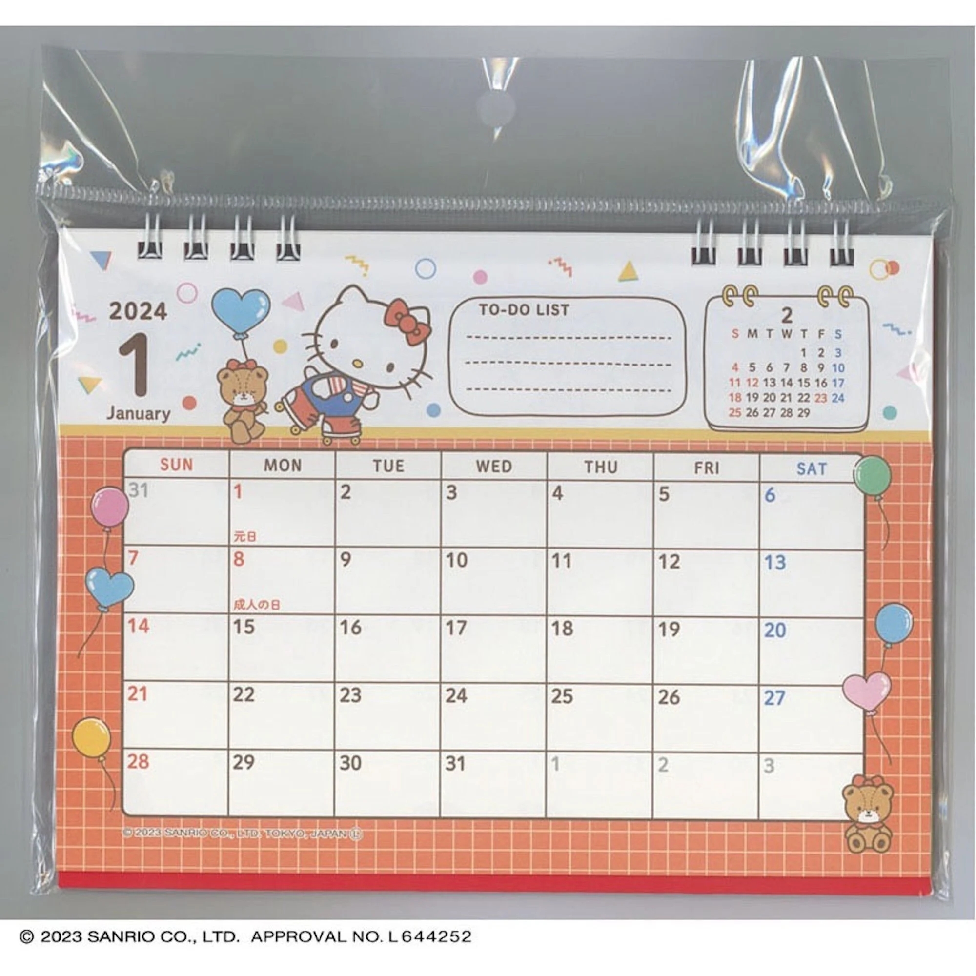 2024 Sanrio Hello Kitty Grid Memo Type Desk Calendar Monthly Schedule Planner Etsy