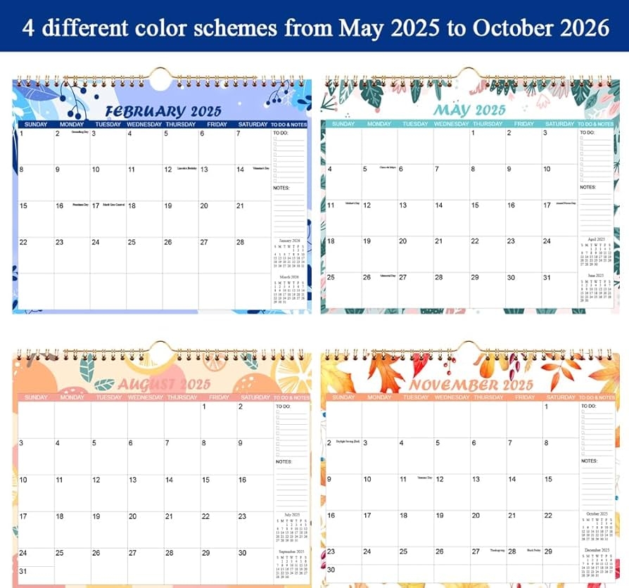 2025 2026 Calendar Wall Calendar From May 2025 To Oct 2026 18 Monthly Planner With Seasonal Designs For Planning And Organizing For Home Or Office 11 5 X 14 5 In Calendar 2025 2026 Office Products Amazon
