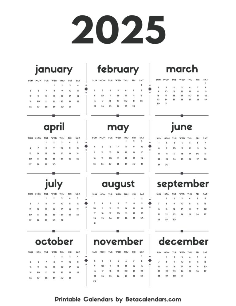 2025 Calendar Beta Calendars
