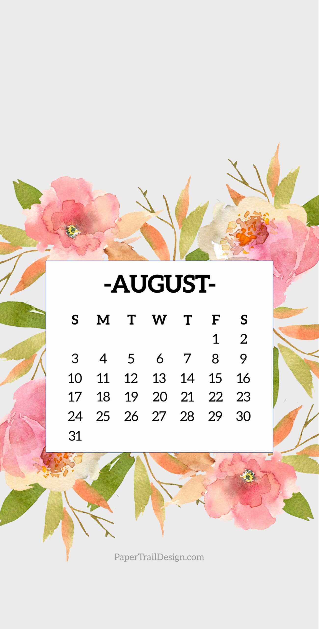 2025 Calendar Phone Wallpapers Paper Trail Design