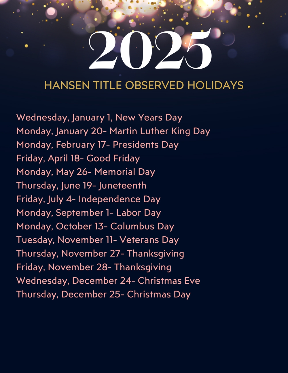 2025 Holiday List Union Sullivan Washington MO Hansen Franklin County Land Title Abstract Company 2025 Holiday List Union Sullivan Washington MO Hansen Franklin County Land Title Abstract Company