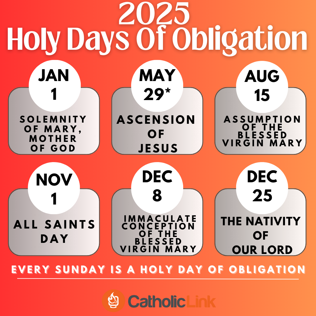 2025 Holy Days Of Obligation In The Catholic Church Catholic Link