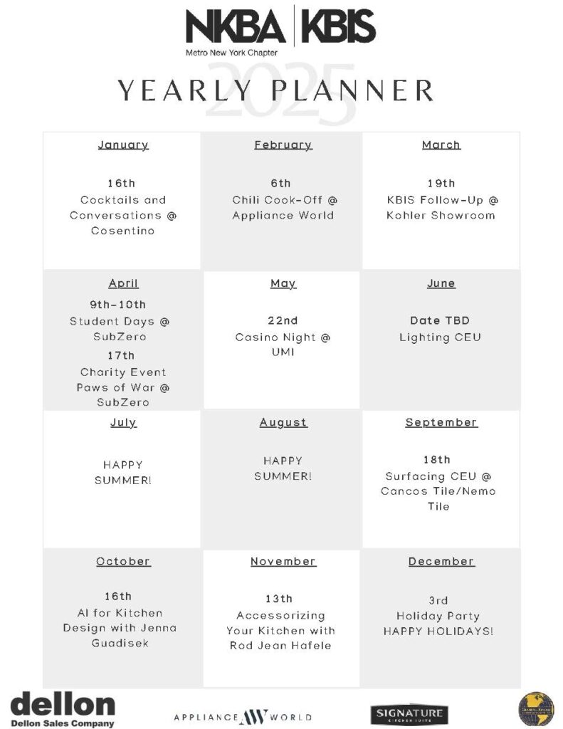 2025 NKBA Metro NY Chapter Event Schedule NKBA