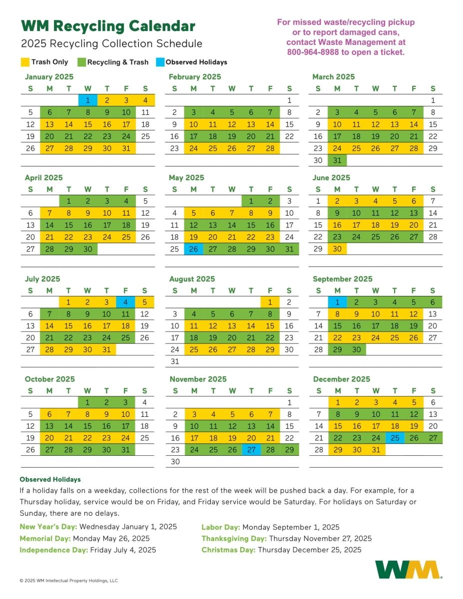 2025 Recycle Calendar Ely IA 2025 Recycle Calendar Ely IA