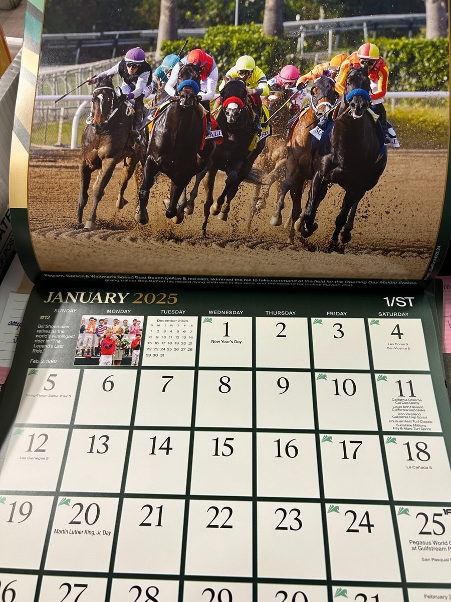 2025 Santa Anita Racetrack Monthly Calendar Different Photo Each Month NEW EBay