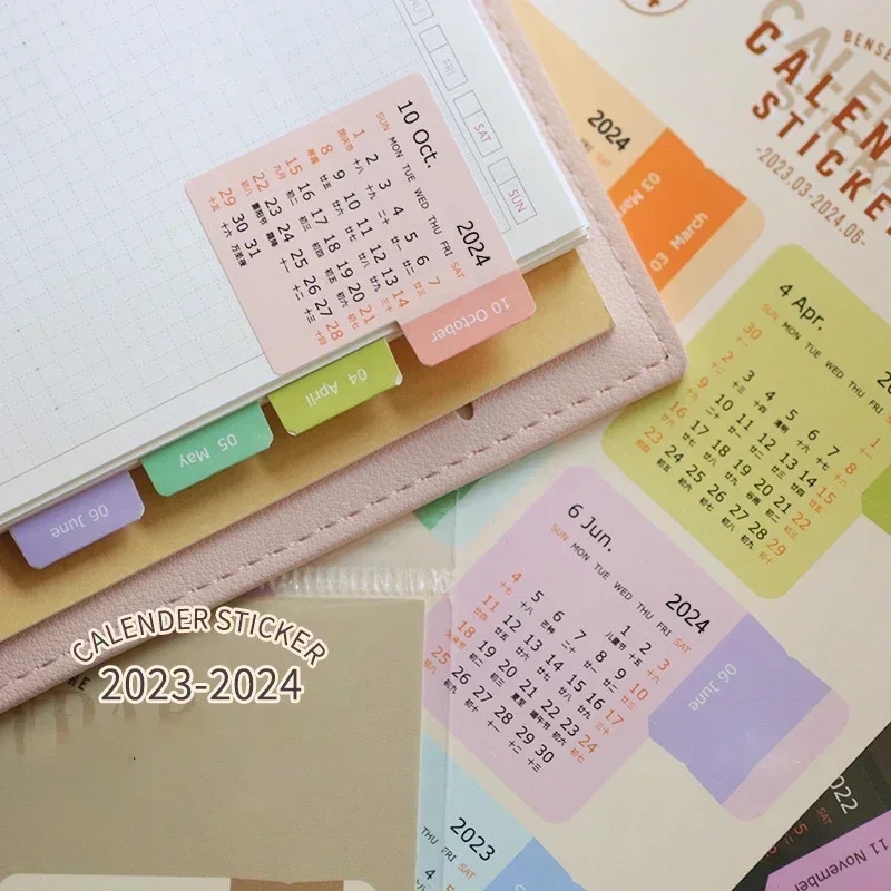 2026 Calendar Stickers Kawaii Monthly Daily Planner Notebook Index Stickers Bookmark Stationery Journal Index Tabs Office