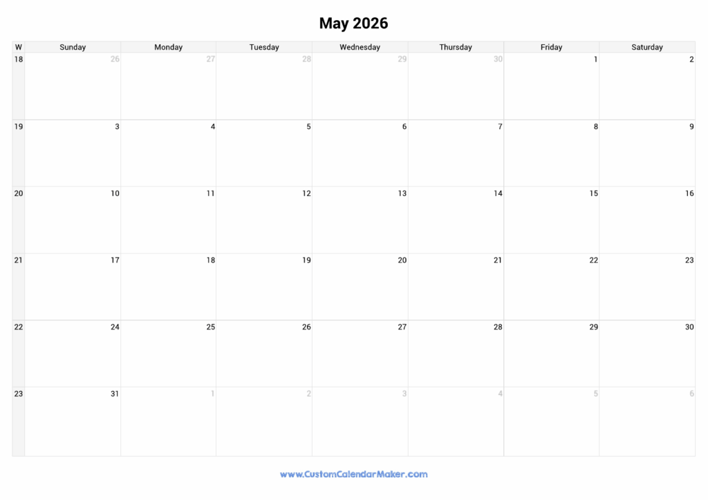 2026 Calendar With Week Numbers Custom Calendar Maker
