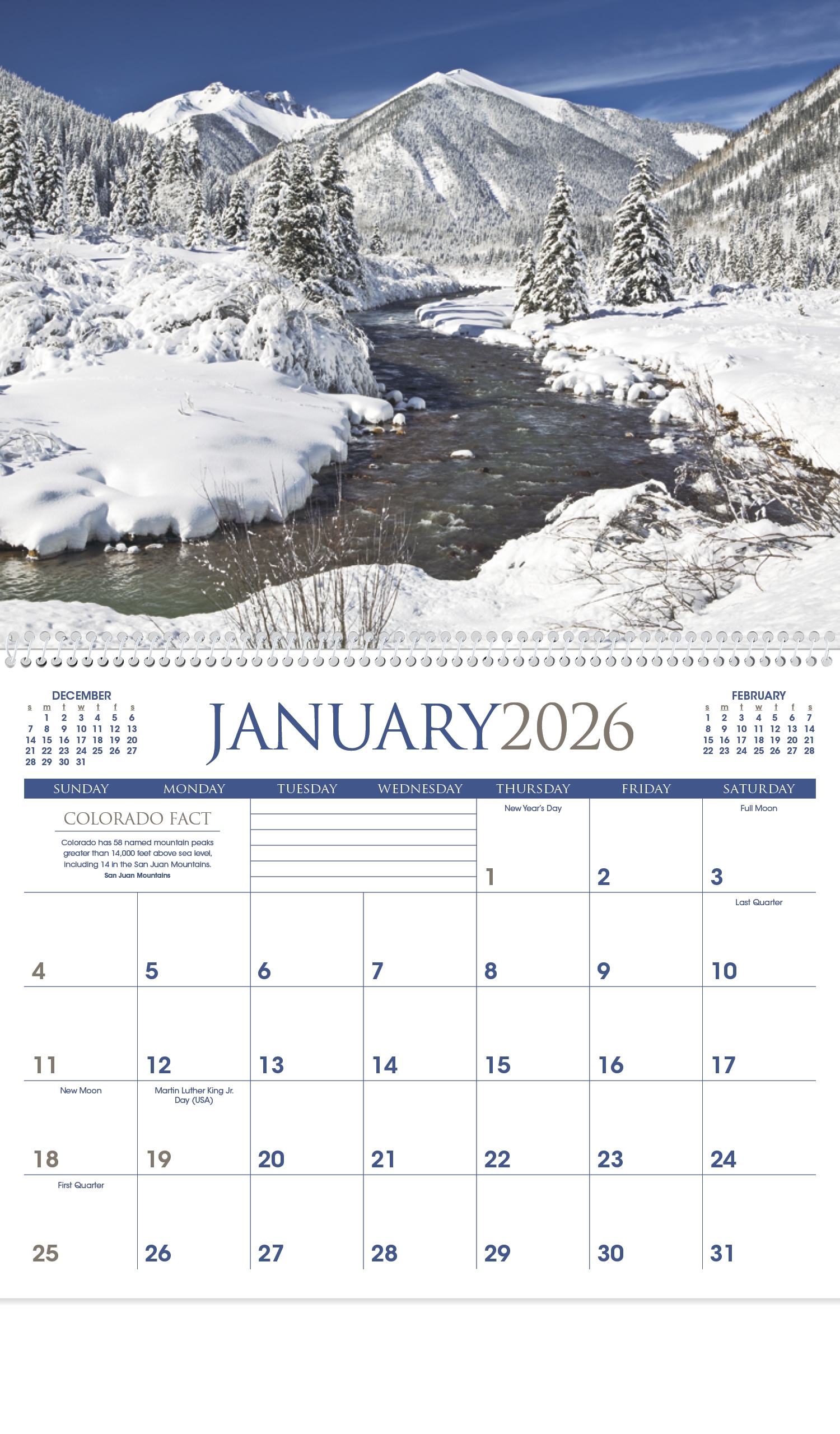 2026 Colorado Calendar 11 X 19 Imprinted Spiral Bound Drop Ad Imprint Calendars 2026 Colorado Calendar 11 X 19 Imprinted Spiral Bound Drop Ad Imprint Calendars
