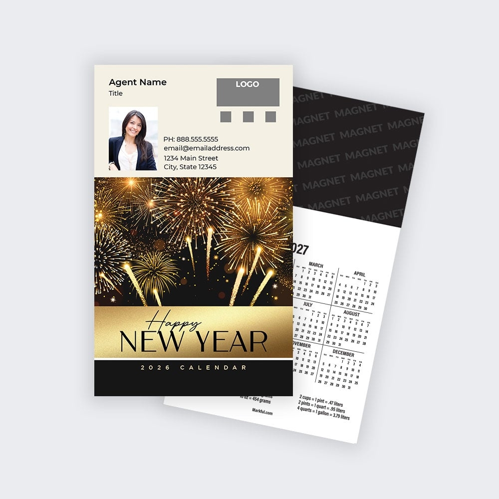 2026 Custom Calendar Pad Magnets Happy New Year Markful