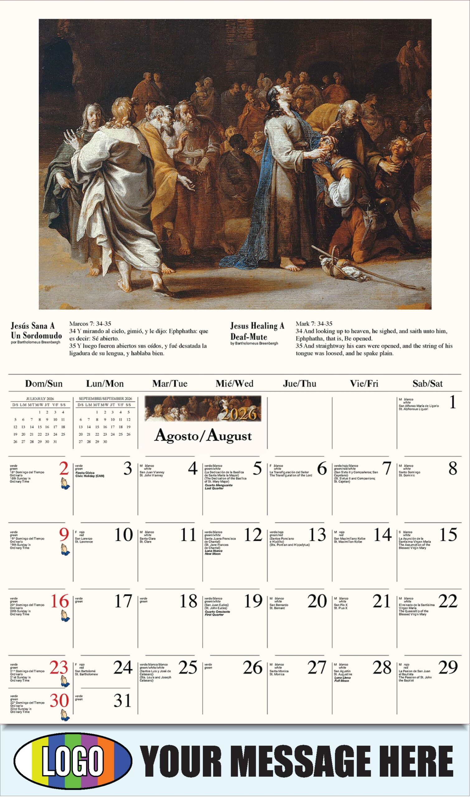 July 2026 Liturgical Calendar