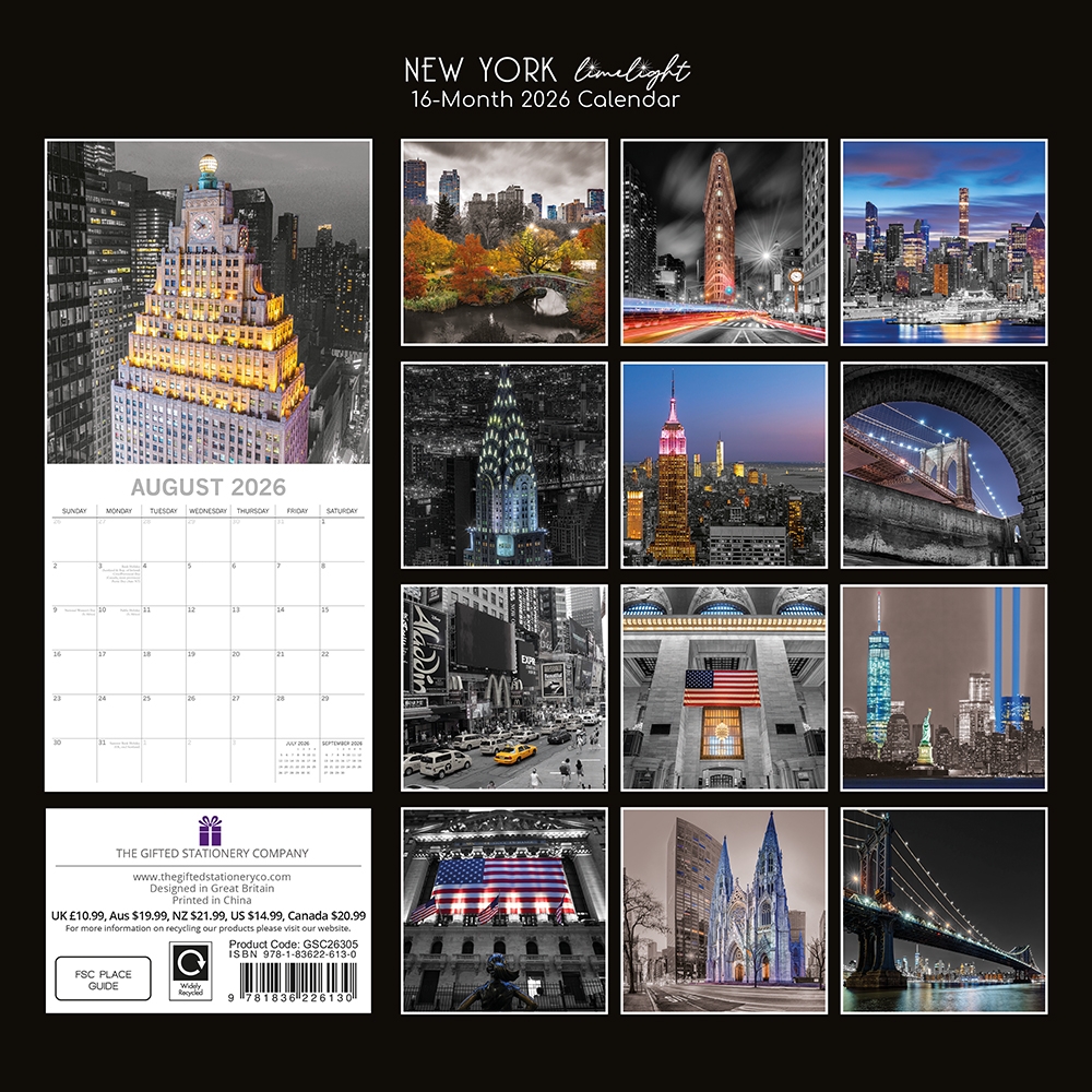 2026 Square Wall Calendar New York Limelight Wholesale Stationery 2026 Square Wall Calendar New York Limelight Wholesale Stationery