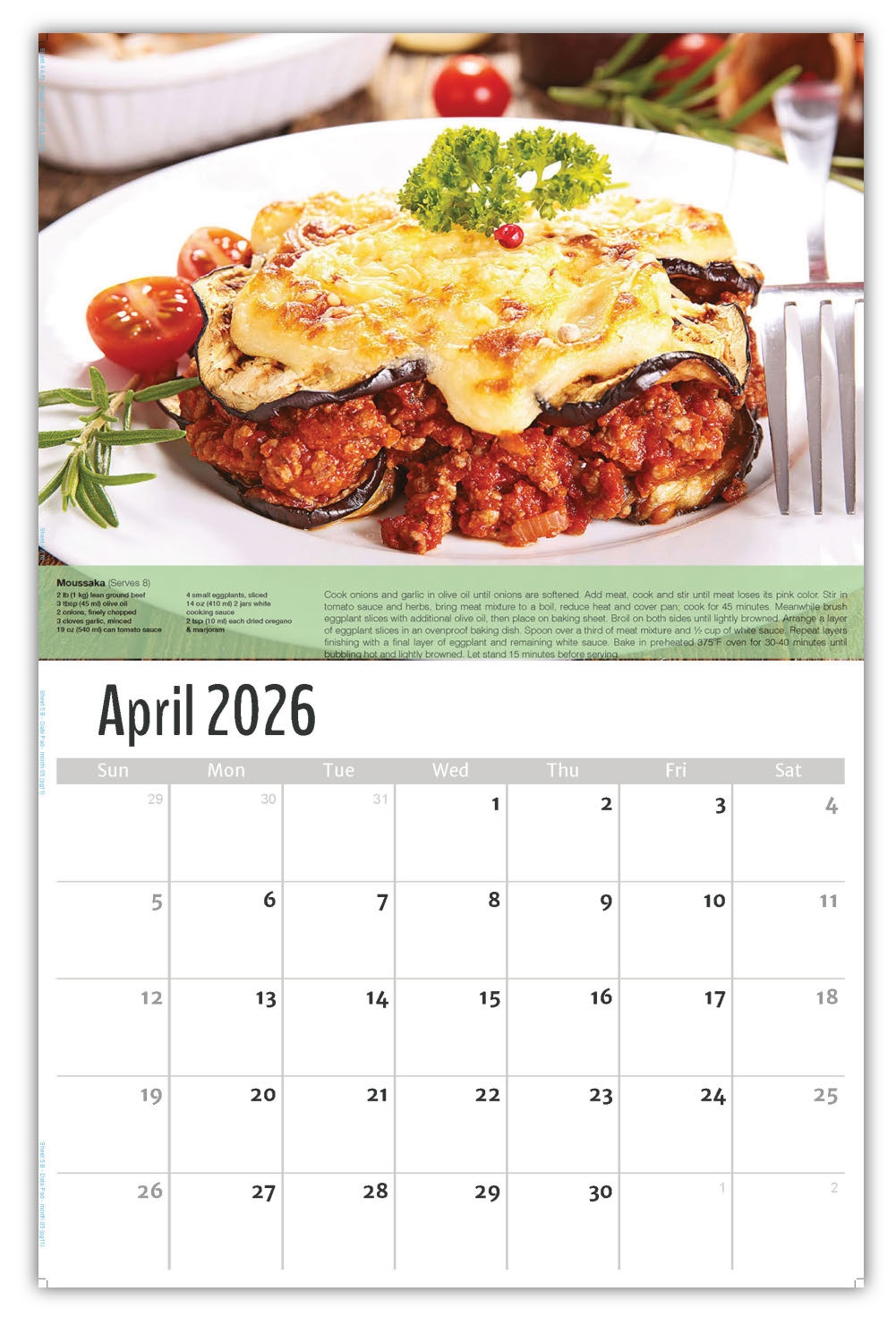 2026 Wall Calendar Recipes 2026 Wall Calendar Recipes