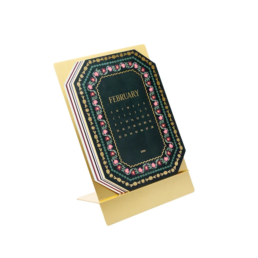 2026 Wildwood Brass Easel Desk Calendar Rifle Paper Co CAL102 Fat Quarter Shop