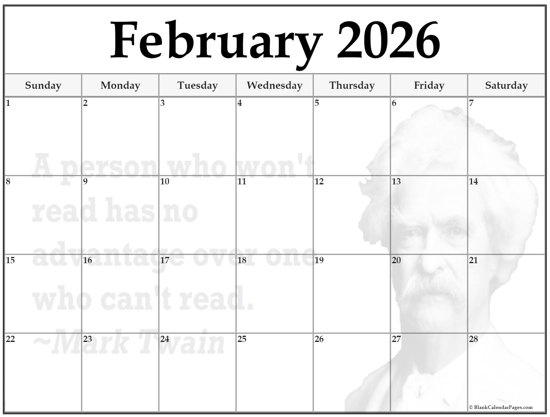 24 February 2026 Quote Calendars