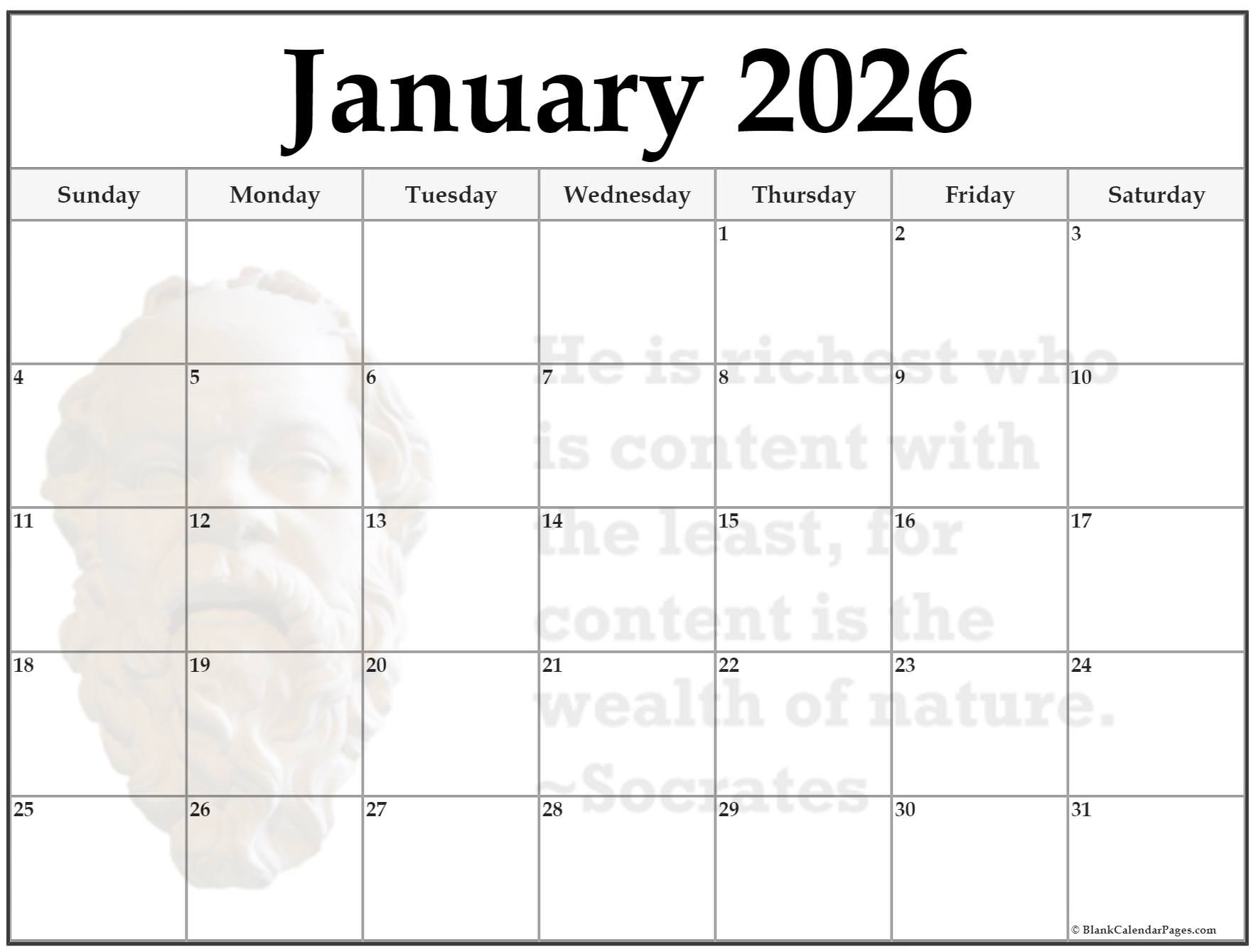 24 January 2026 Quote Calendars