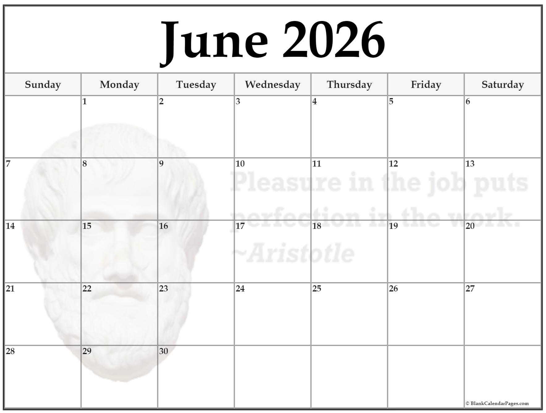 June Pdf Calendar 2026 June Pdf Calendar 2026