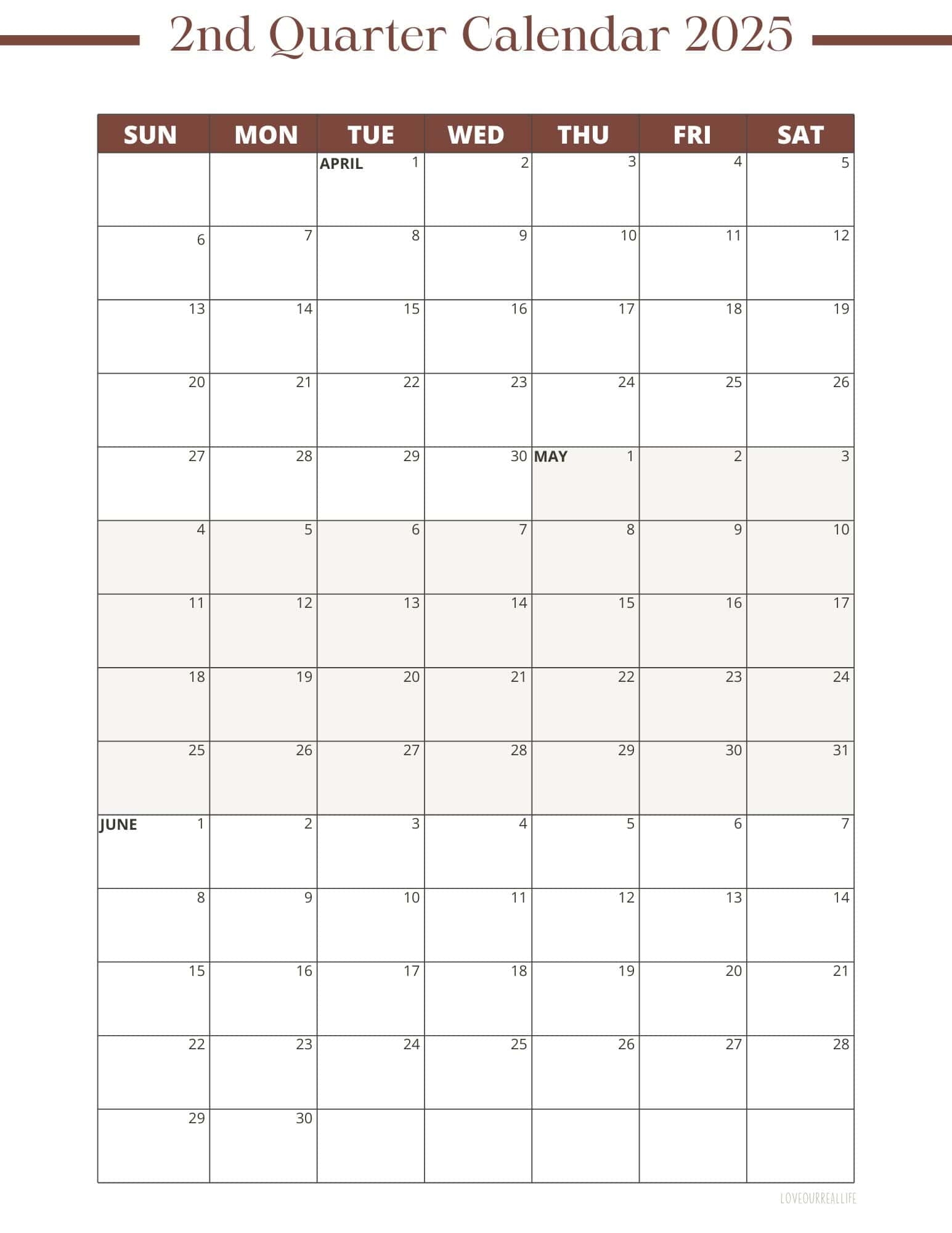 3 Month Calendar Printables 2025 And 2026 Love Our Real Life