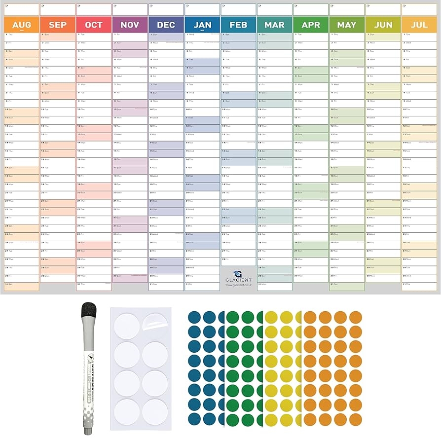 Academic Year Wall Planner Set 2024 2025 Large A1 87 X 59cm Laminated Mid Year Wall Calendar Runs Aug 24 Jul 25 Markers Mounting Pads Included Amazon co uk Stationery Office Supplies