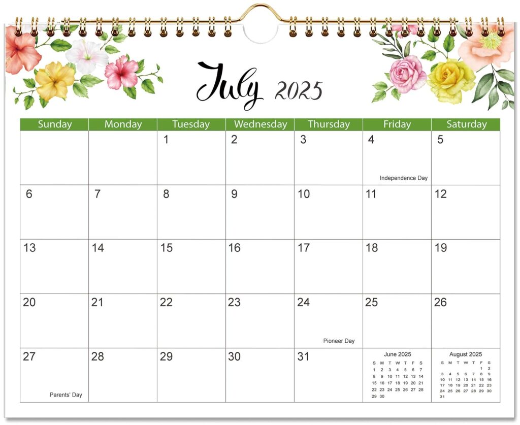 Amazon 2025 2026 Wall Calendar 2025 2026 Calendar Runs From July 2025 To December 2026 8 5 X 11 Floral Calendar For Wall Or Desk Feminine Design For Office Home Or School Office Products