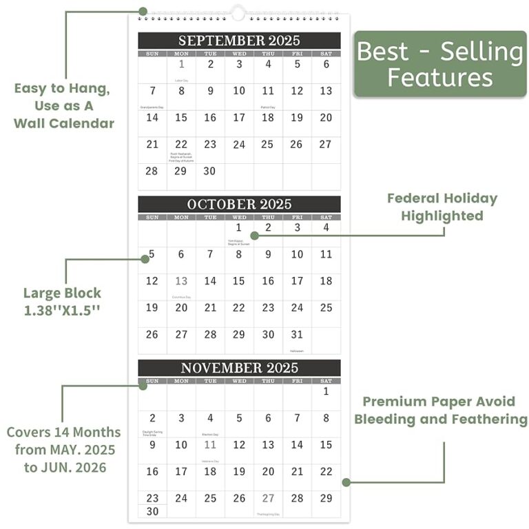 Amazon 2025 2026 Wall Calendar 3 Month Wall Calendar 2025 2026 Display Folded In A Month Apr 2025 Jul 2026 11 X 26 3 Month Calendar 2025 2026 Classic Black Office Products