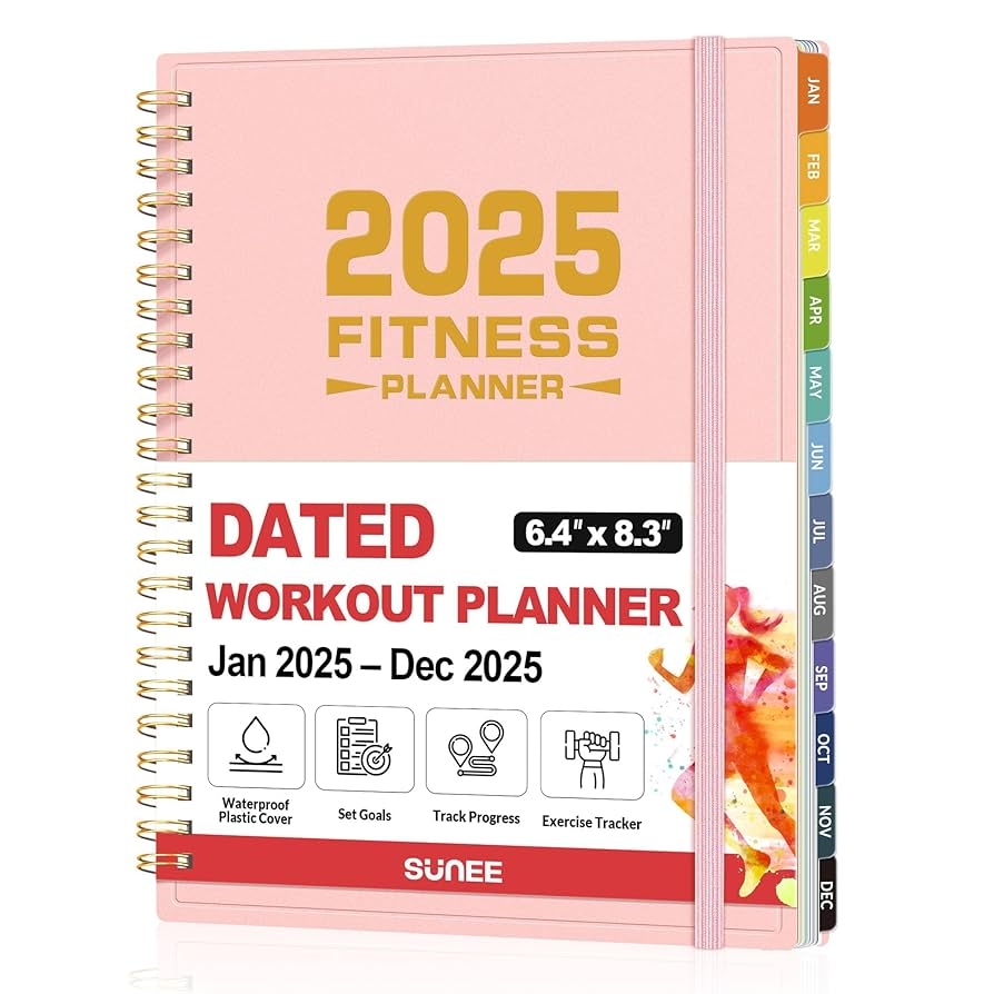 Amazon 2025 Fitness Workout Journal Planner For Women Men From JAN 2025 DEC 2025 Exercise Planner 6 4 X 8 3 Fitness Tracker Journal Essentials For Goals Tracking Gifts With PVC Plastic