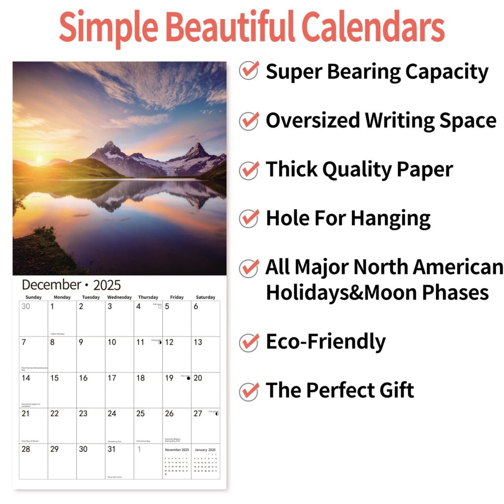 Amazon 2025 Wall Calendar Calendar 2026 July 2025 December 2026 Wall Calendar Sunset 12 X 24 Opened Full Page Months Thick Sturdy Paper For Gift Perfect Calendar Organizing Planning Office Products