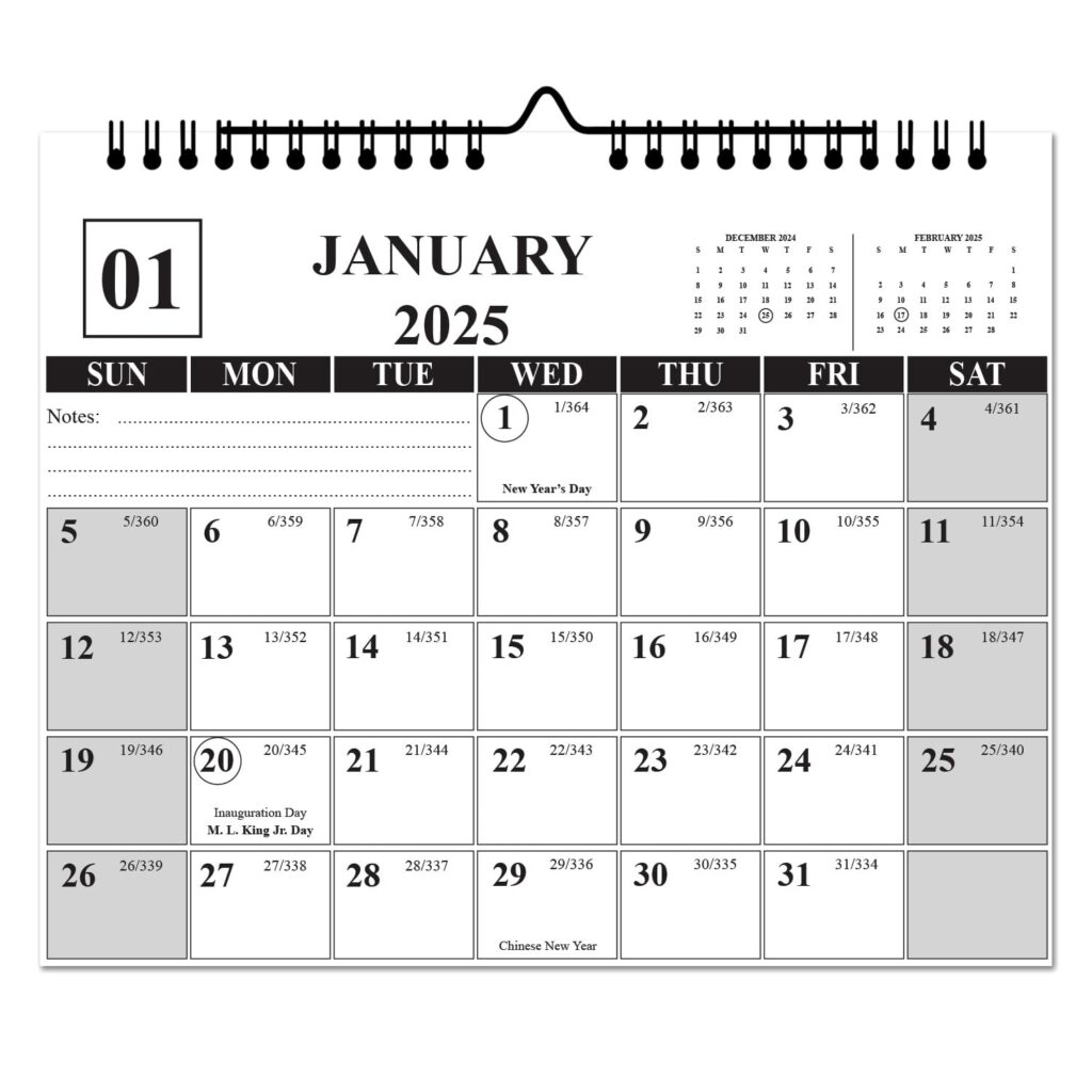 Amazon 2025 Wall Calendar Wall Calendar 2025 Calendar Wall Calendars From January To December Size 14 5 X 11 5 Spiral Binding Holidays Julian Dates Large Blocks Twin Wire Binding Hanging Hook Office Products
