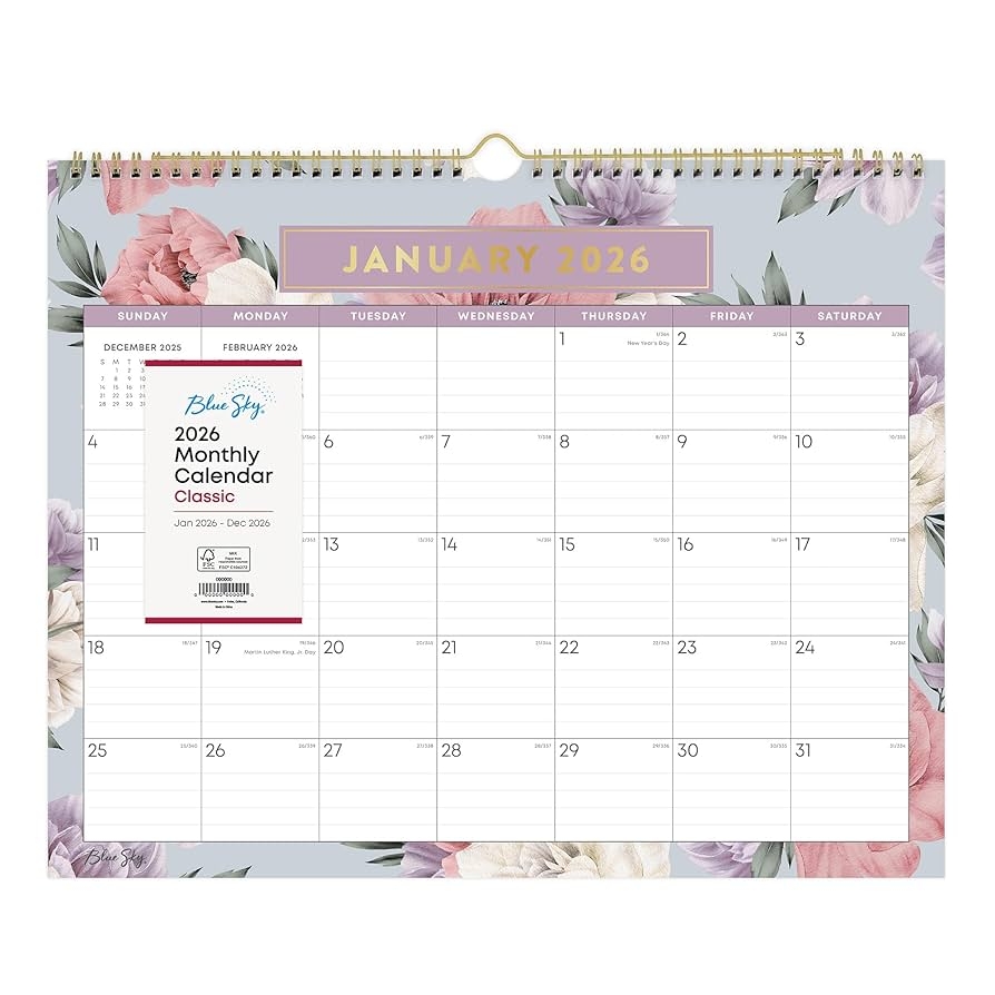 Amazon Blue Sky 2026 Monthly Wall Calendar January 2026 December 2026 Durable Twin Wire Binding 15 X 12 Perfect For Home Office And Classrooms Tula Office Products