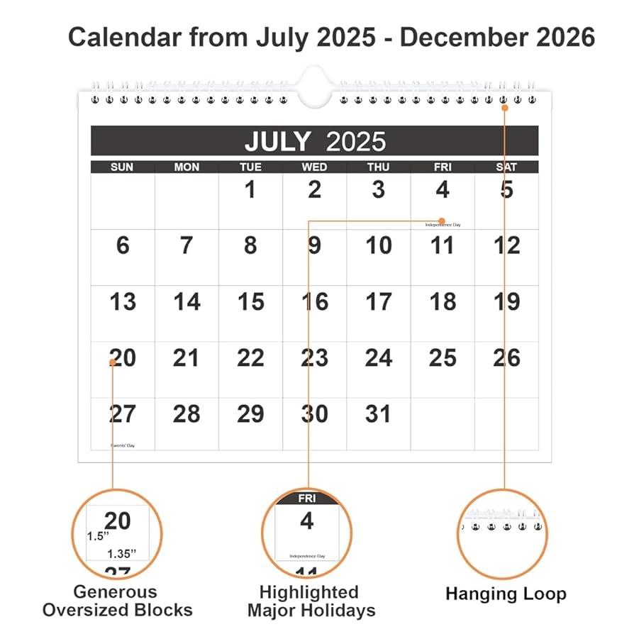 Amazon Calendar 2025 2026 18 Months Wall Calendar From July 2025 To December 2026 2025 2026 Calendar With Thick Paper 8 5 X 11 Black Office Products Amazon Calendar 2025 2026 18 Months Wall Calendar From July 2025 To December 2026 2025 2026 Calendar With Thick Paper 8 5 X 11 Black Office Products
