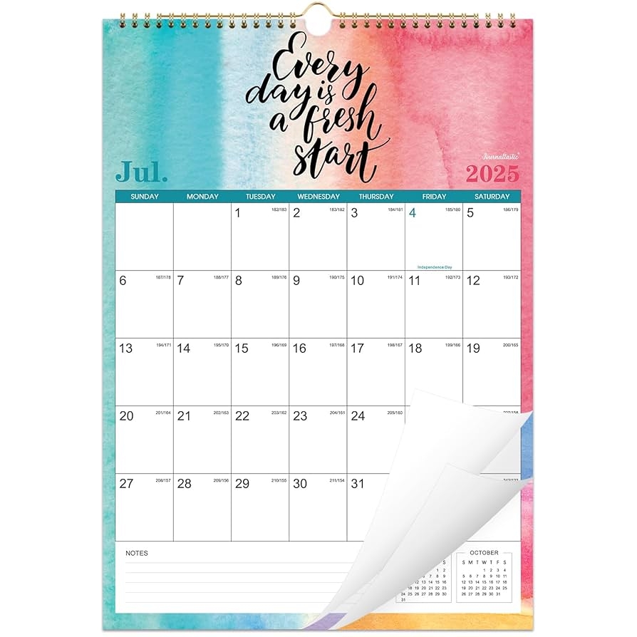 Amazon Calendar 2025 2026 Wall Calendar 2025 2026 July 2025 December 2026 18 Monthly With Thick Paper 12 X 17 Large Blocks With Julian Dates Twin Wire Binding Hanging Hole Office Products