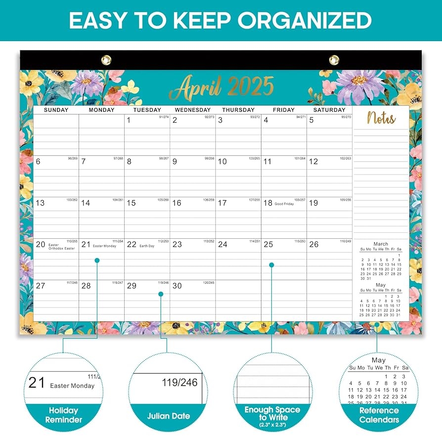 Amazon Desk Calendar 2025 2026 21 Months Calendar Runs From April 2025 To December 2026 Large 17 X 12 Desktop Wall Monthly Calendar For Home School Or Office Floral Pattern Office Products Amazon Desk Calendar 2025 2026 21 Months Calendar Runs From April 2025 To December 2026 Large 17 X 12 Desktop Wall Monthly Calendar For Home School Or Office Floral Pattern Office Products