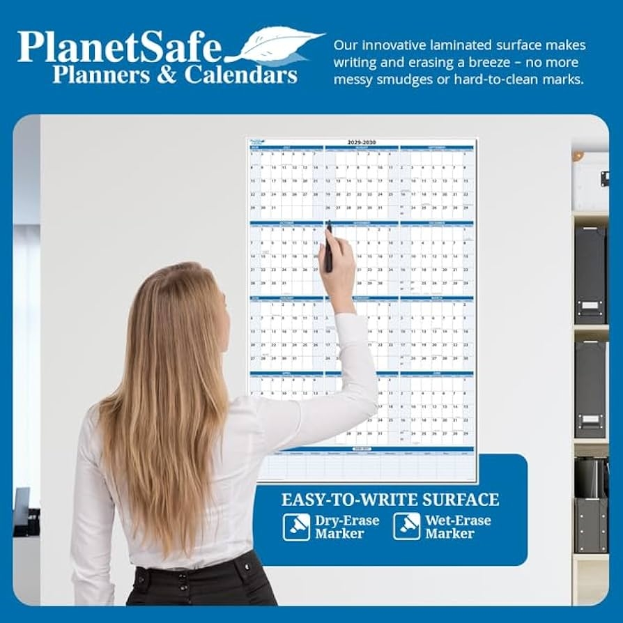 Amazon Fiscal Academic Split Year July 2026 To June 2027 Vertical 12 Month Wall Calendar 48 X 32 Dry Wet Erasable With Next Year Planner Area Complete With Fine Tip Dry erase