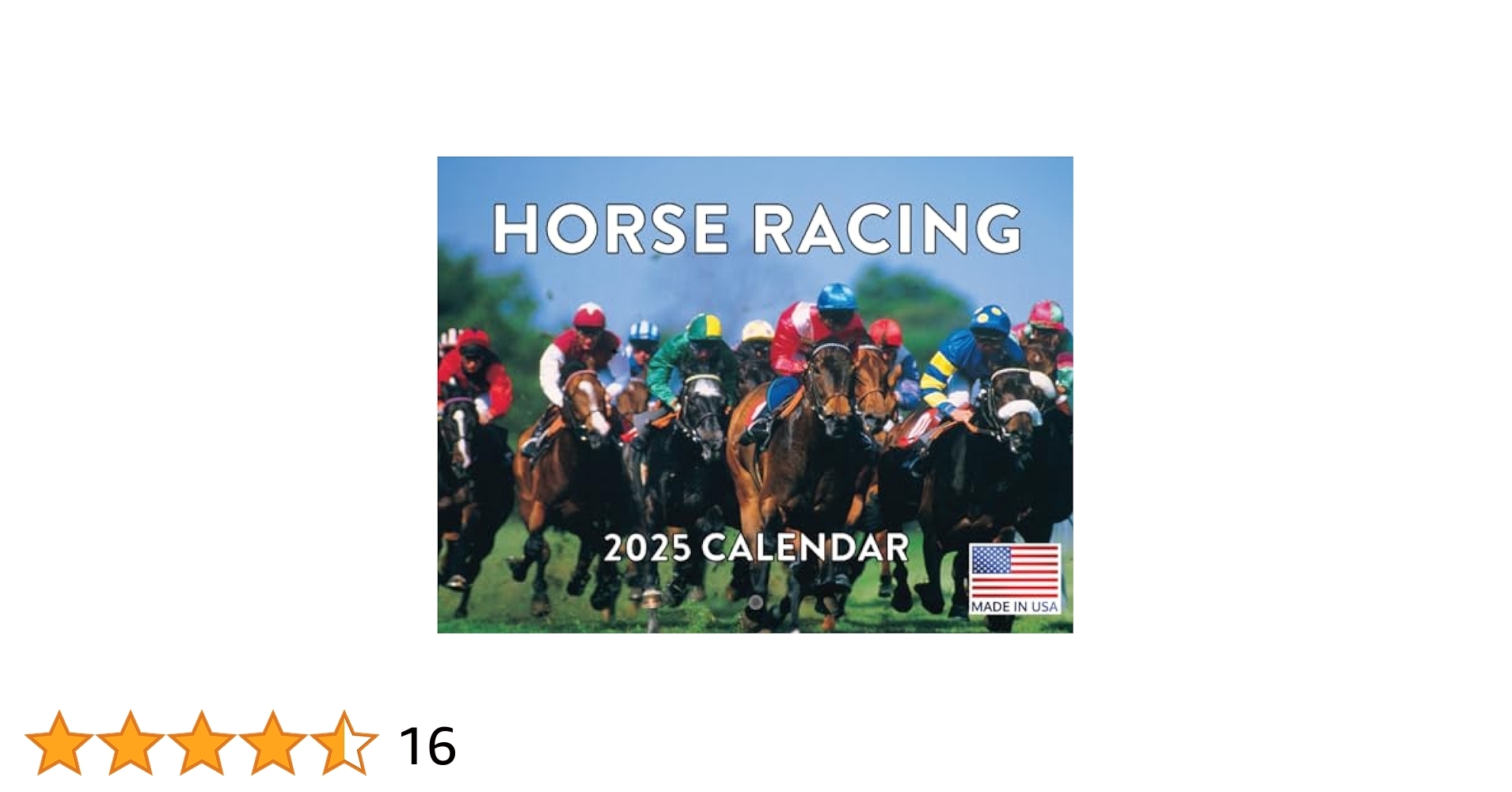 Amazon Horse Racing Race Calendar 2025 Monthly Wall Calender 12 Month American Made In The USA Office Products