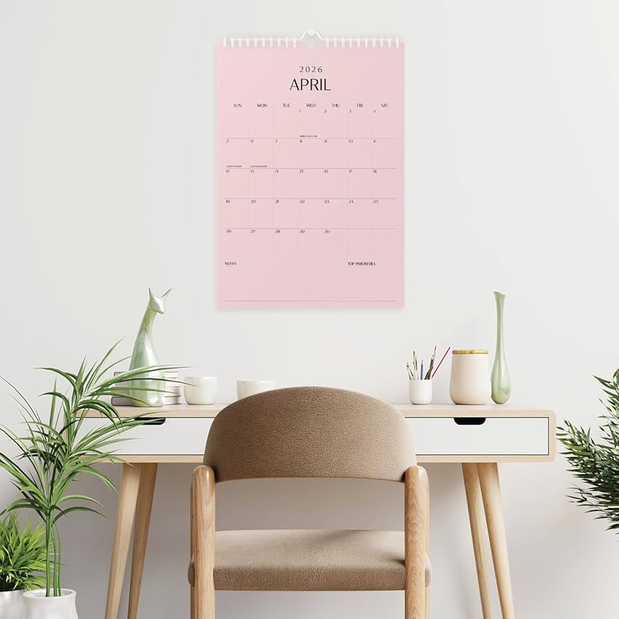 Pink April 2026 Calendar