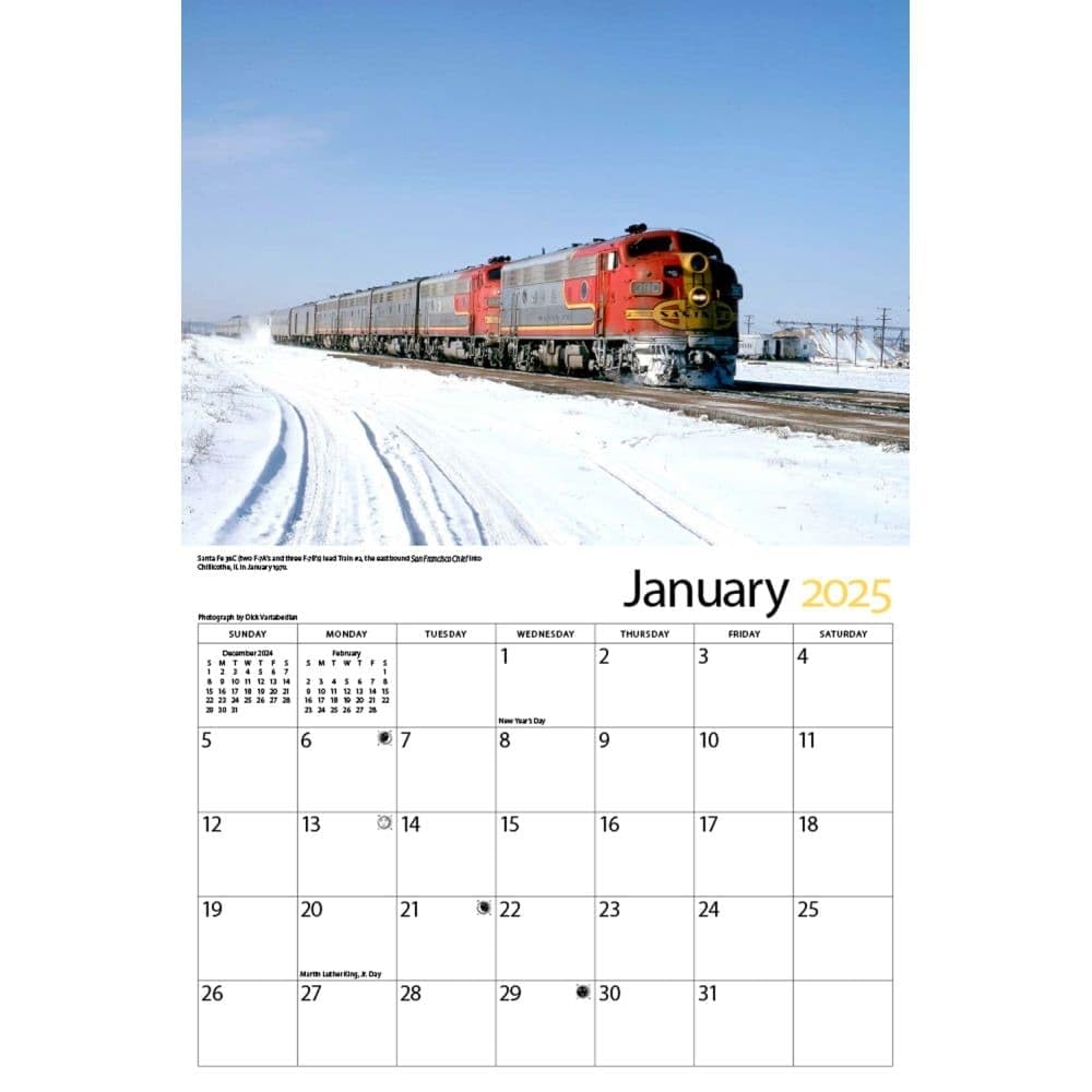 Amazon Tide Mark Sante Fe Trains Railroad 2025 Wall Calendar Office Products