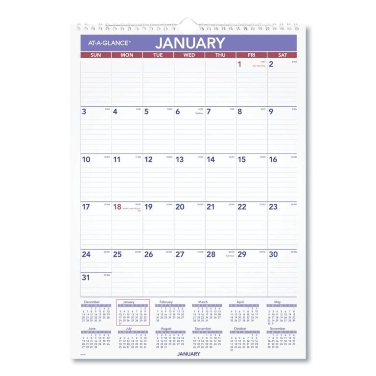 AT A GLANCE AAGPM228 Jan Dec 2026 12 X 17 Monthly Wall Calendar New EBay