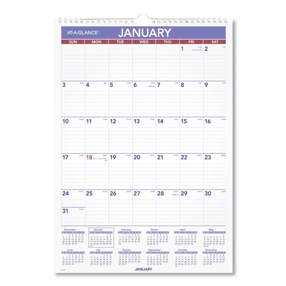 AT A GLANCE AAGPM228 Jan Dec 2026 12 X 17 Monthly Wall Calendar New EBay
