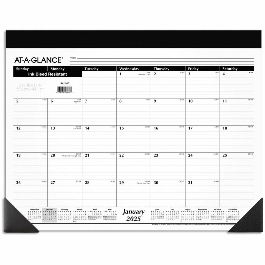At A Glance Monthly Desk Pad Calendar Standard 21 3 4 X 17 Julian Dates Monthly 12 Month January 2026 To December 2026 1 Month Single Page Layout 21