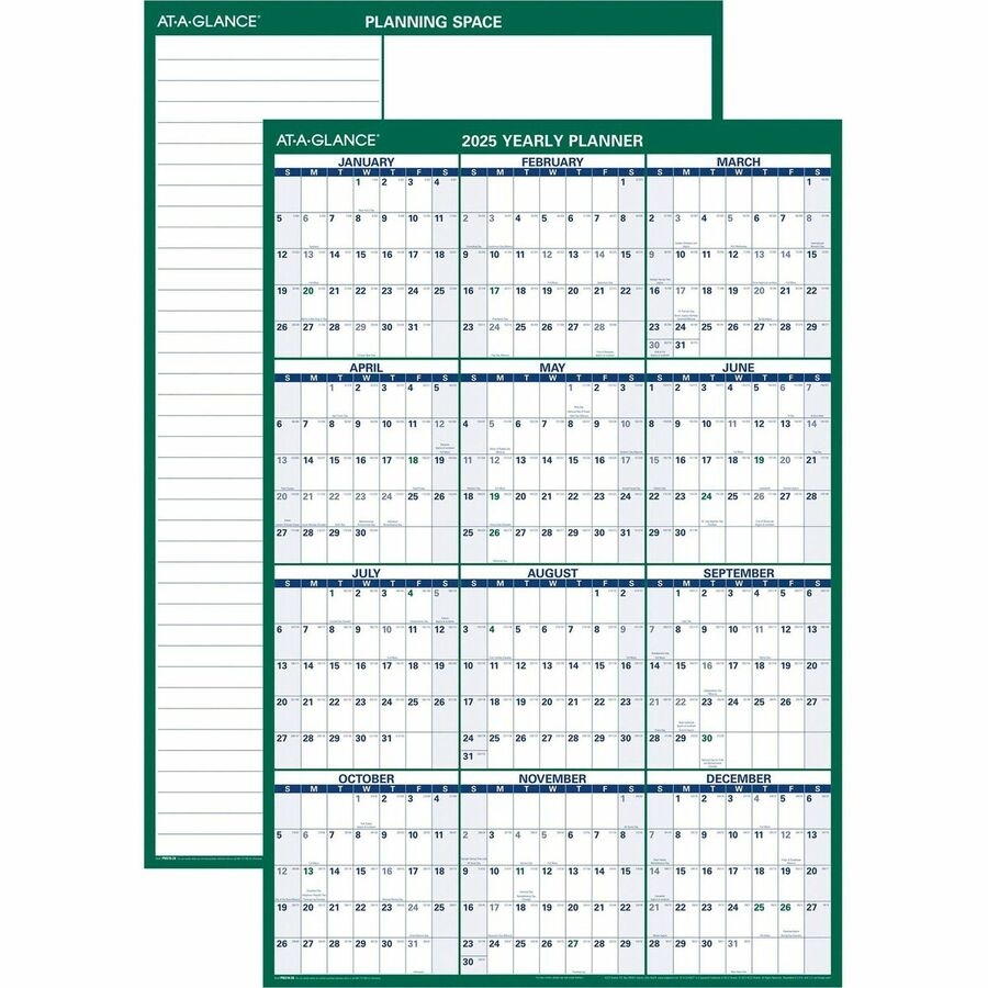 At A Glance Vertical Reversible Erasable Wall Calendar Extra Large Julian Dates Yearly 12 Month January 2026 To December 2026 48 X 32 Sheet Size White Sheet