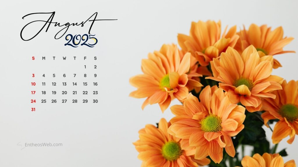 August 2025 Calendar Desktop Wallpapers Screensavers EntheosWeb