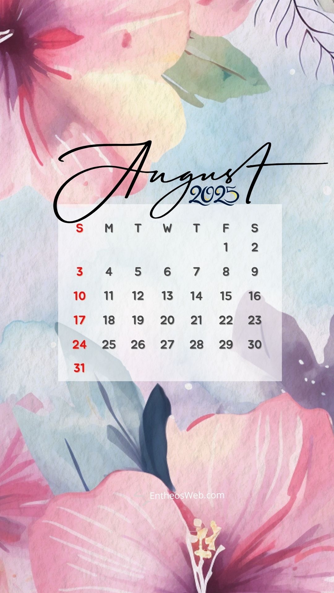 August Calendar 2025 Background
