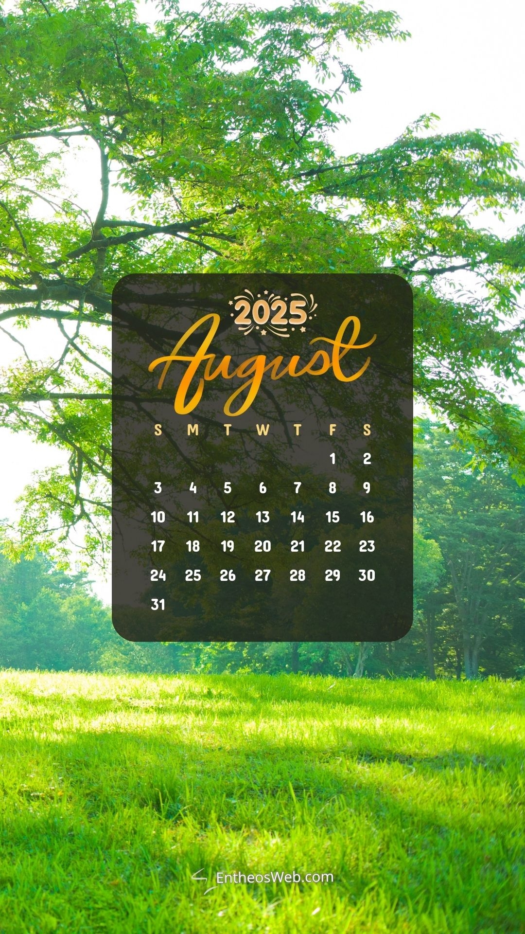 August 2025 Calendar Phone Wallpapers EntheosWeb