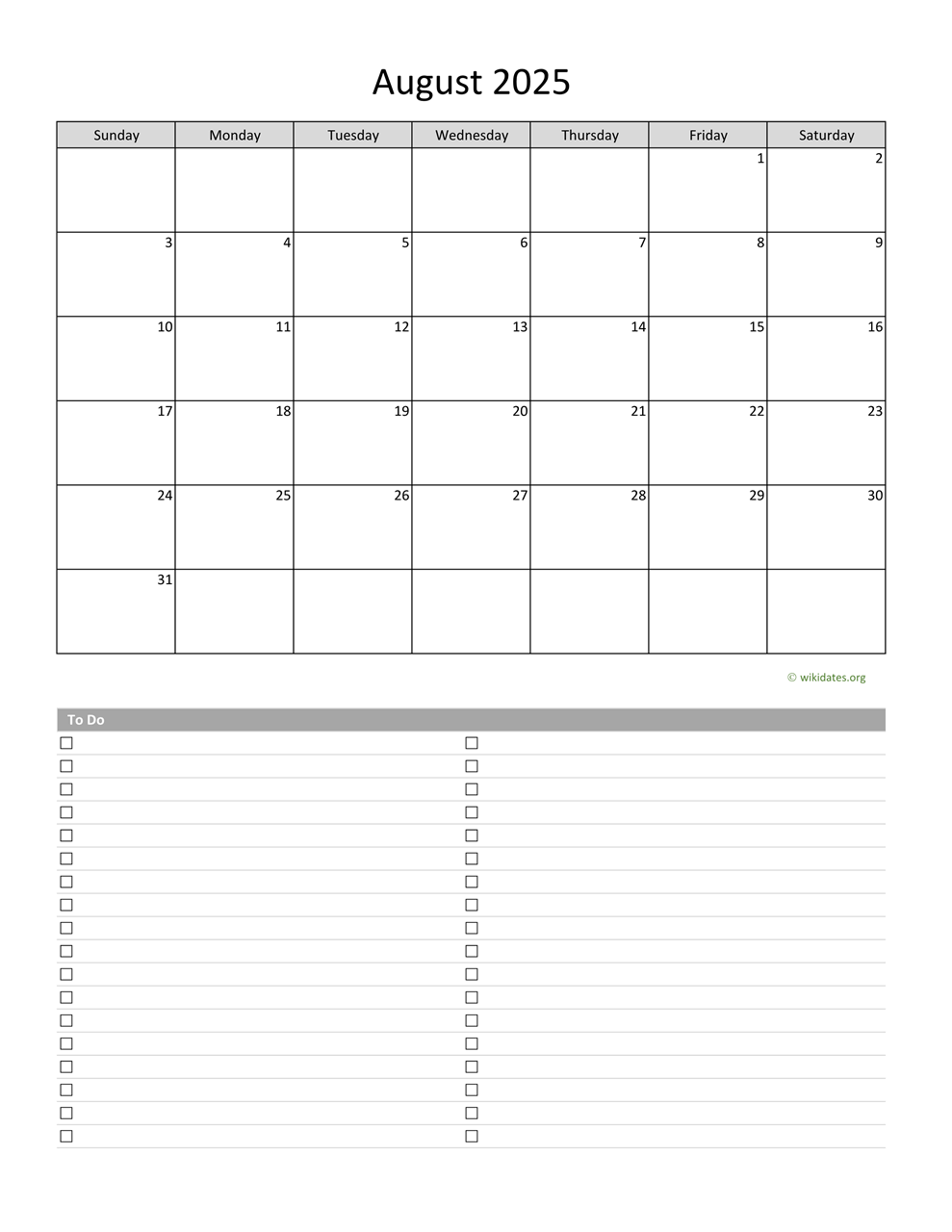 August 2025 Calendar With To Do List WikiDates August 2025 Calendar With To Do List WikiDates