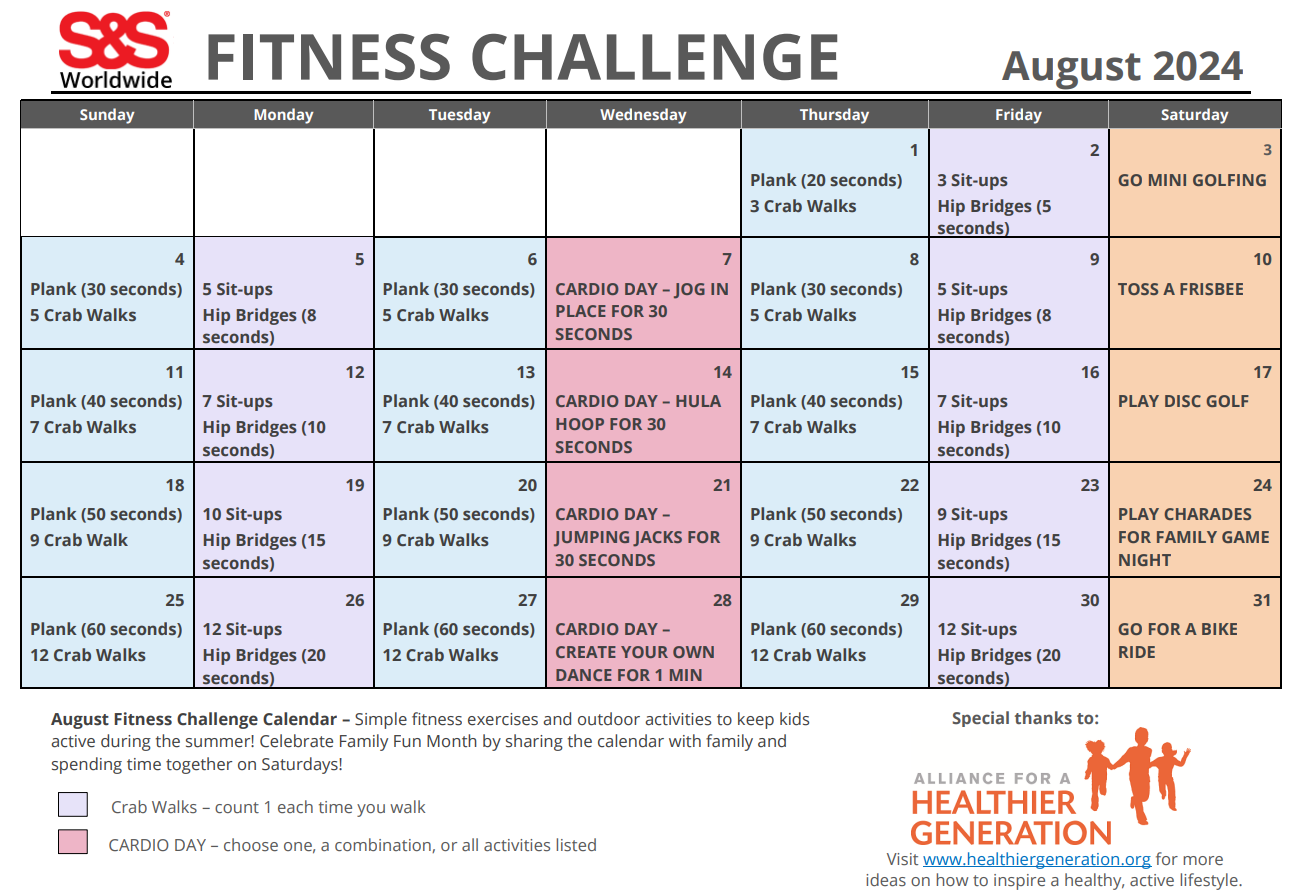 August Printable Fitness Challenge Calendar S S Blog August Printable Fitness Challenge Calendar S S Blog