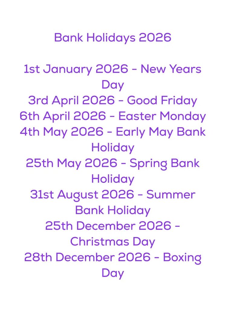 Bank Holiday Dates 2026 Travel Planning Organising Forward Planning Prepping Preparing Instant Printable Digital Download Etsy