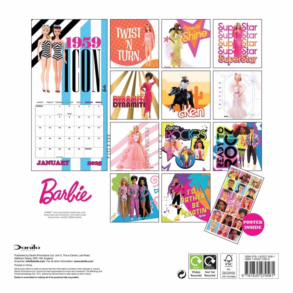 Barbie Calendar 2025