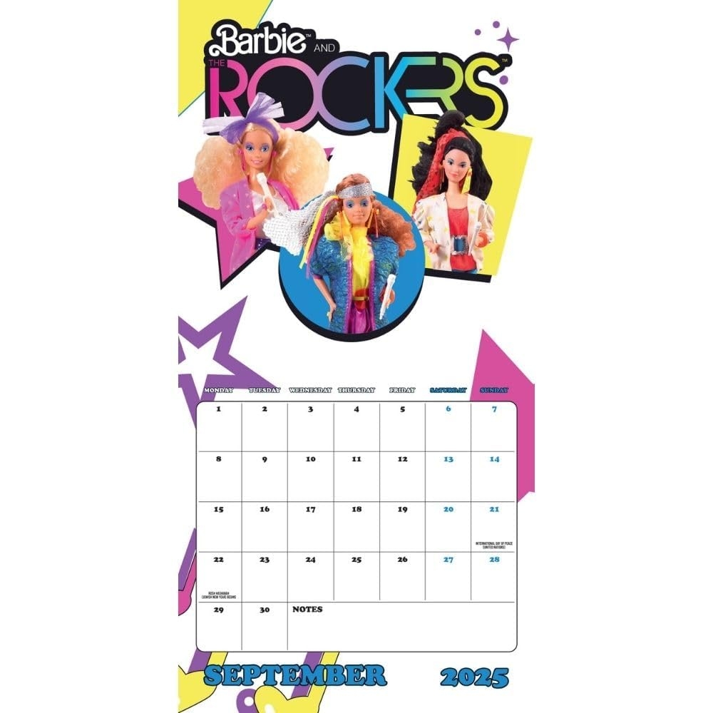 Barbie Calendar 2025 Square Wall Calendar Barbie With Free Organising Stickers Amazon co uk Stationery Office Supplies