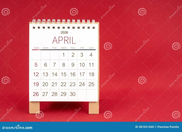 Blank Desk Calendar April 2026 Red Background Stock Photos Free Royalty Free Stock Photos From Dreamstime